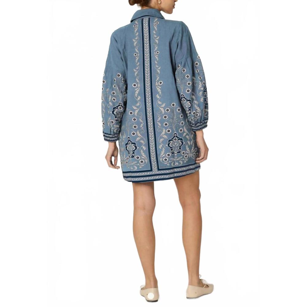 NEW CLEOBELLA anouk mini dress in cardamon blue - Picture 3 of 5
